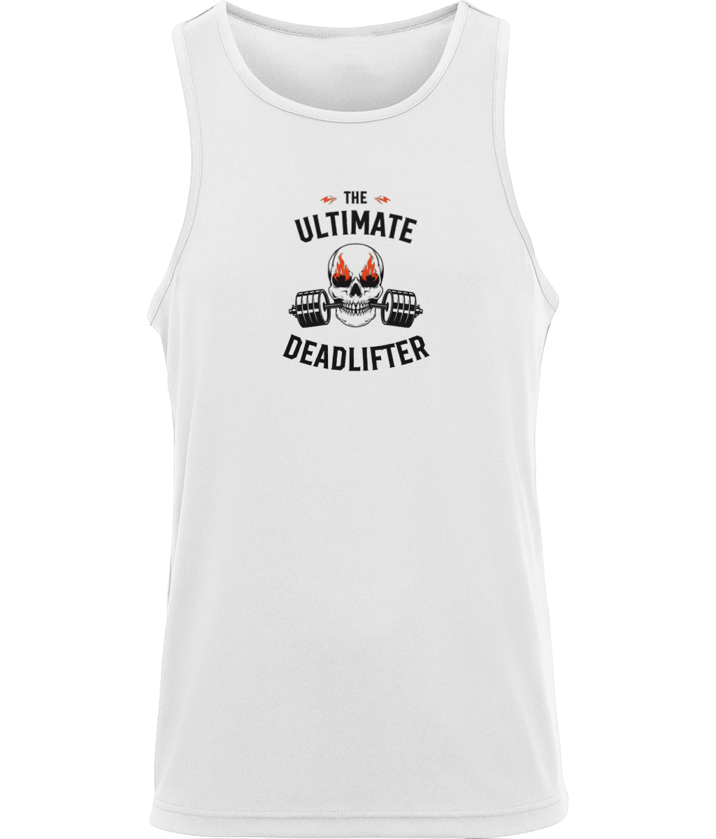 ACTIVELY Mens The Ultimate Deadlifter Sports Vest, White