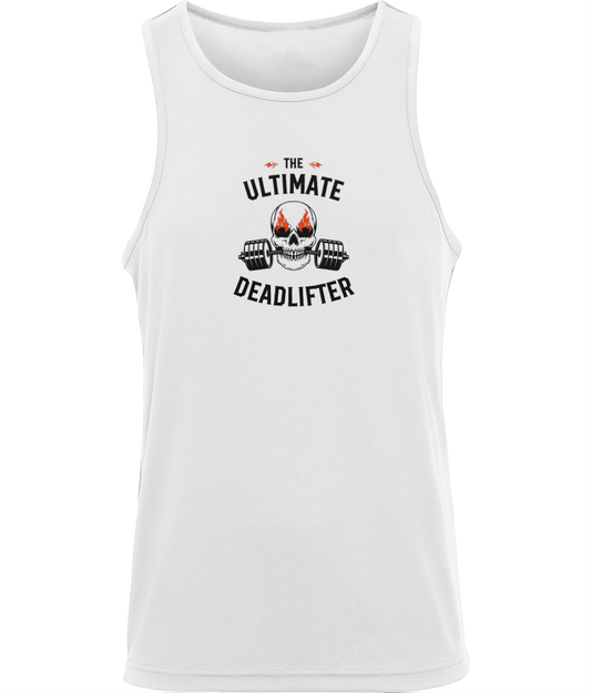 ACTIVELY Mens The Ultimate Deadlifter Sports Vest, White